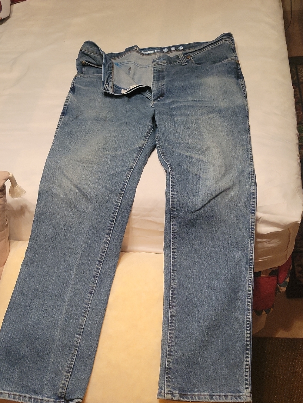 40x34 Wrangler Cool Blue Slim Men's Light Blue Denim Jeans